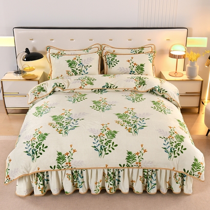 91家纺网 家纺一手货源 找家纺 （总）爱洛家纺 2024新款高克重印花牛奶绒四件套直播爆款