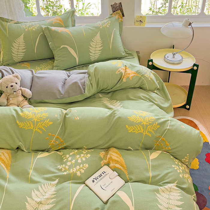 91家纺网 家纺一手货源 找家纺 2024新款全棉印花磨毛系列四件套 随风悠扬