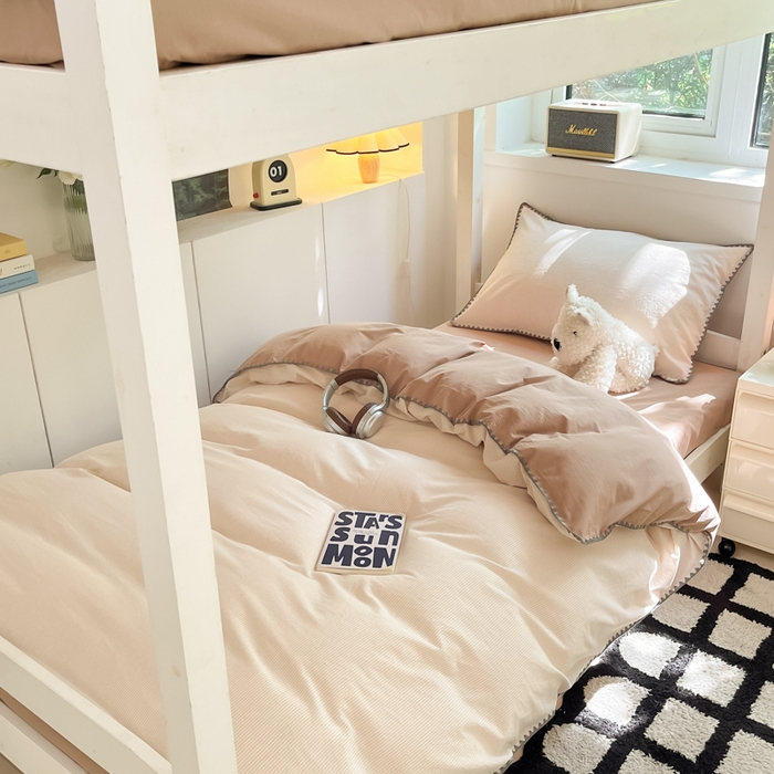 91家纺网 家纺一手货源 找家纺 （总）吉象家纺 2025新款全棉水洗棉三角针学生三件套四件套