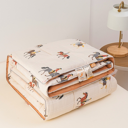 91家纺网 家纺一手货源 找家纺 （总）爱宝被业 2024新款提花云纱棉印花被