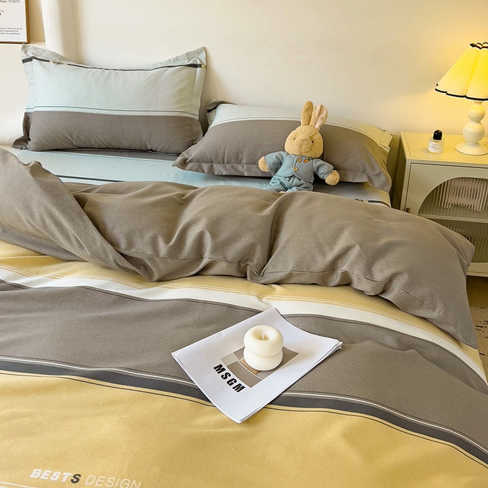 91家纺网 家纺一手货源 找家纺 2024新款全棉印花磨毛系列四件套 小欢喜