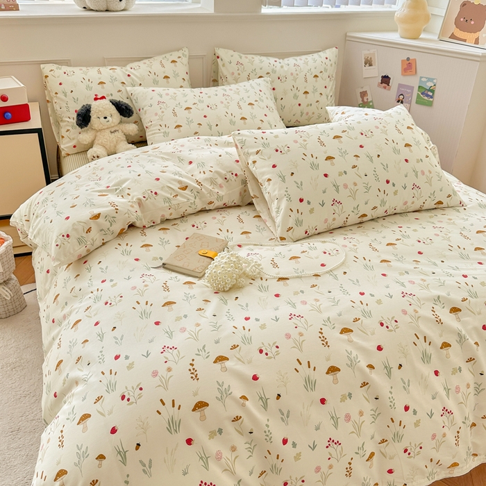 91家纺网 家纺一手货源 找家纺 柠馨 2024新款全棉印花四件套 阳光森林