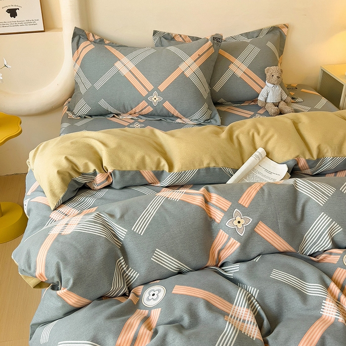 91家纺网 家纺一手货源 找家纺 2024新款全棉印花磨毛系列四件套 浓情摩卡