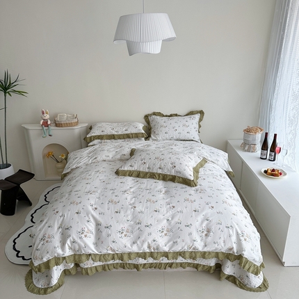 91家纺网 家纺一手货源 找家纺 （总）佰织鑫家居 2024新款全棉法式床盖款四件套