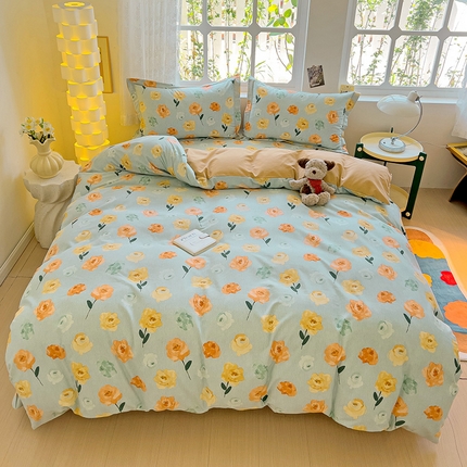 2024新款全棉印花磨毛系列单被套 朵朵香