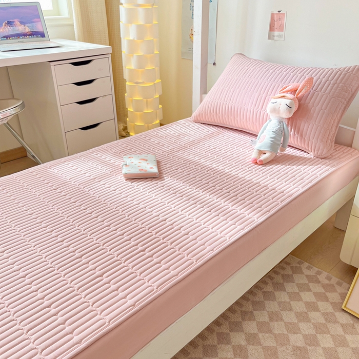 91家纺网 家纺一手货源 找家纺 芬晴家纺 2024新款A类全棉水洗棉大豆棉床笠-漫游（学生床） 漫游-嫩粉