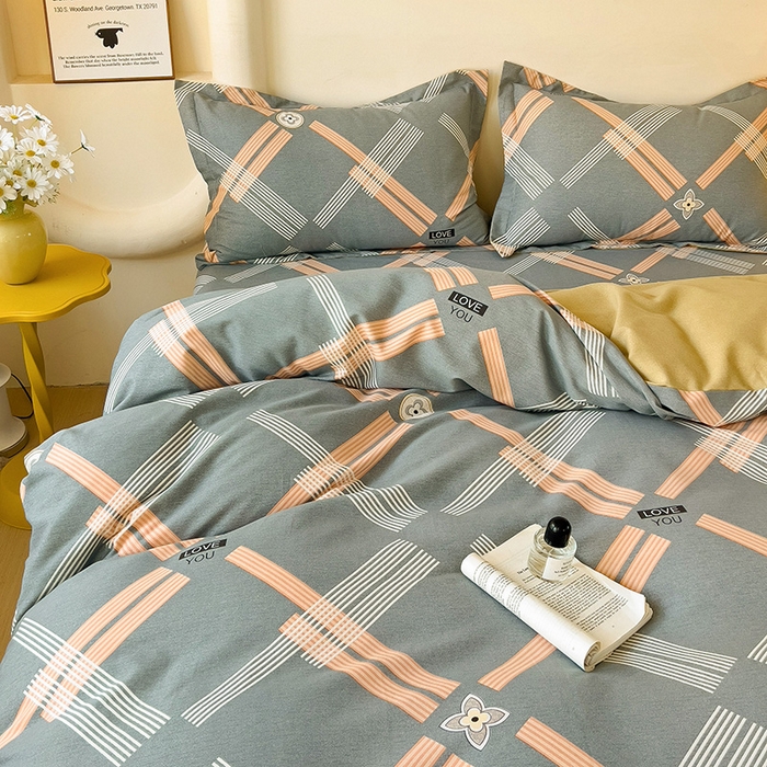 91家纺网 家纺一手货源 找家纺 2024新款全棉印花磨毛系列四件套 浓情摩卡