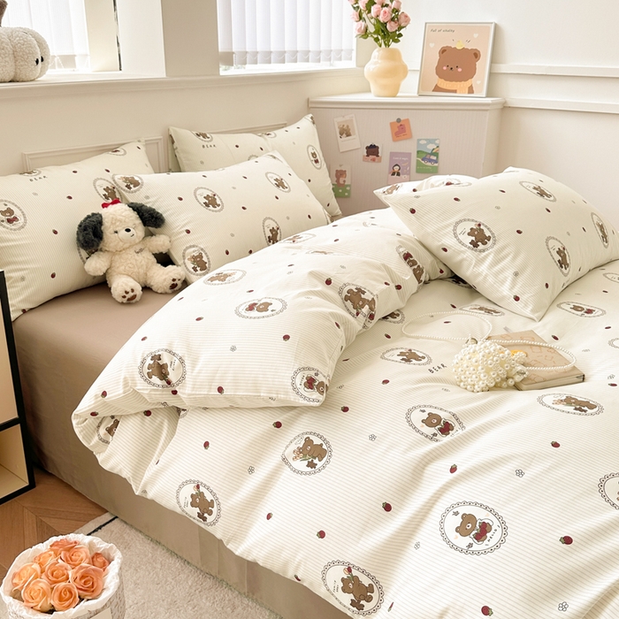 91家纺网 家纺一手货源 找家纺 柠馨 2024新款全棉印花四件套 卡洛儿