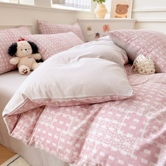 91家纺网 家纺一手货源 找家纺 柠馨 2024新款全棉印花四件套 浅阳