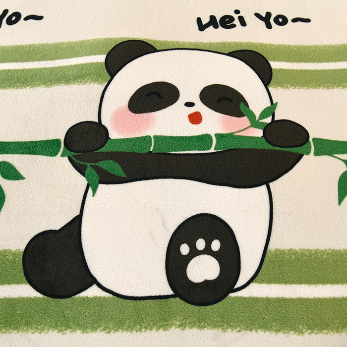 91家纺网 家纺一手货源 找家纺 爱洛家纺 2024新款高克重牛奶绒印花四件套 小熊猫