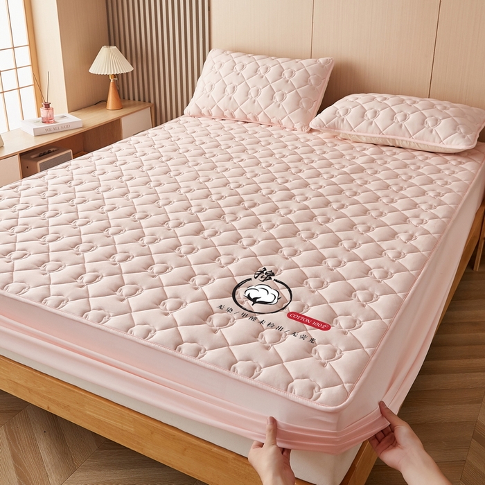 91家纺网 家纺一手货源 找家纺 卡派 2024新款水洗棉棉花床笠 棉花-玉