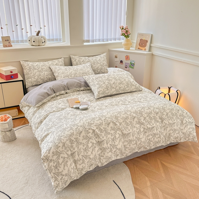 91家纺网 家纺一手货源 找家纺 柠馨 2024新款全棉印花四件套 麦语