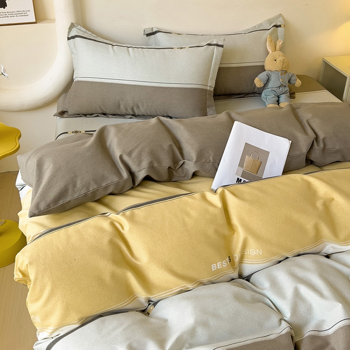 91家纺网 家纺一手货源 找家纺 2024新款全棉印花磨毛系列四件套 小欢喜