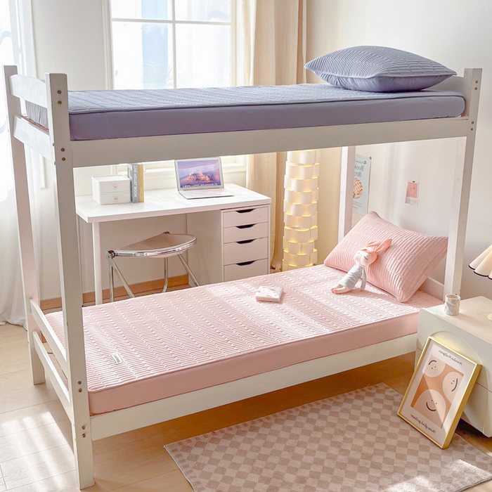 91家纺网 家纺一手货源 找家纺 芬晴家纺 2024新款A类全棉水洗棉大豆棉床笠-漫游（学生床） 漫游-嫩粉