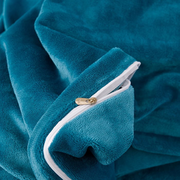 91家纺网 家纺一手货源 找家纺 绒小宣 2025新款高克重牛奶绒刺绣四件套 蝶恋花-晴山蓝