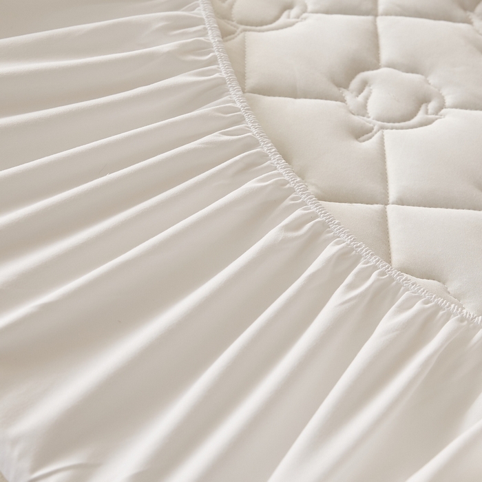 91家纺网 家纺一手货源 找家纺 卡派 2024新款水洗棉棉花床笠 棉花-白