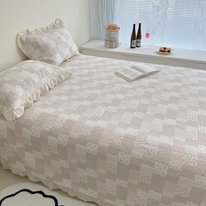 91家纺网 家纺一手货源 找家纺 佰织鑫家居 2024新款全棉法式床盖款四件套 芳柔