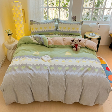 91家纺网 家纺一手货源 找家纺 2024新款全棉印花磨毛系列单被套 缤纷世界