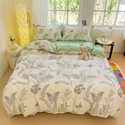 91家纺网 家纺一手货源 找家纺 2024新款全棉印花磨毛系列单被套 春颂风雅