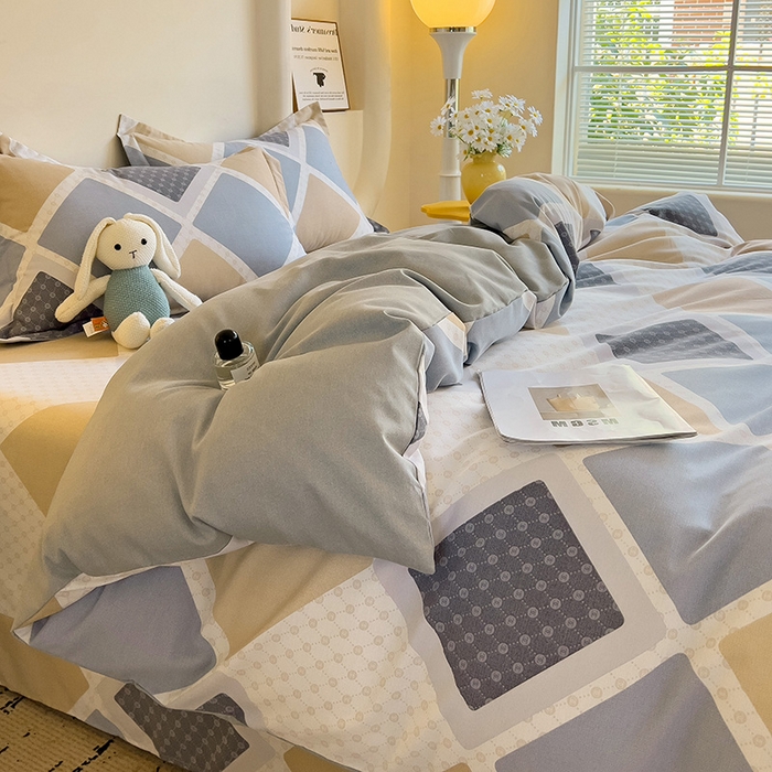 91家纺网 家纺一手货源 找家纺 2024新款全棉印花磨毛系列四件套 克洛因