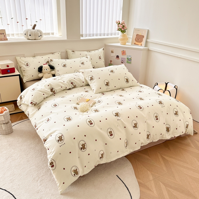 91家纺网 家纺一手货源 找家纺 柠馨 2024新款全棉印花四件套 卡洛儿