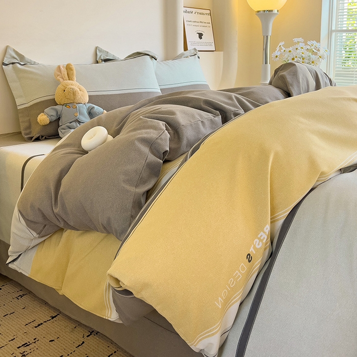 91家纺网 家纺一手货源 找家纺 2024新款全棉印花磨毛系列四件套 小欢喜