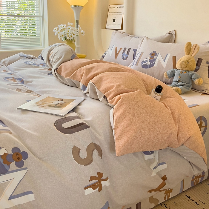 91家纺网 家纺一手货源 找家纺 2024新款全棉印花磨毛系列四件套 奇趣妙想