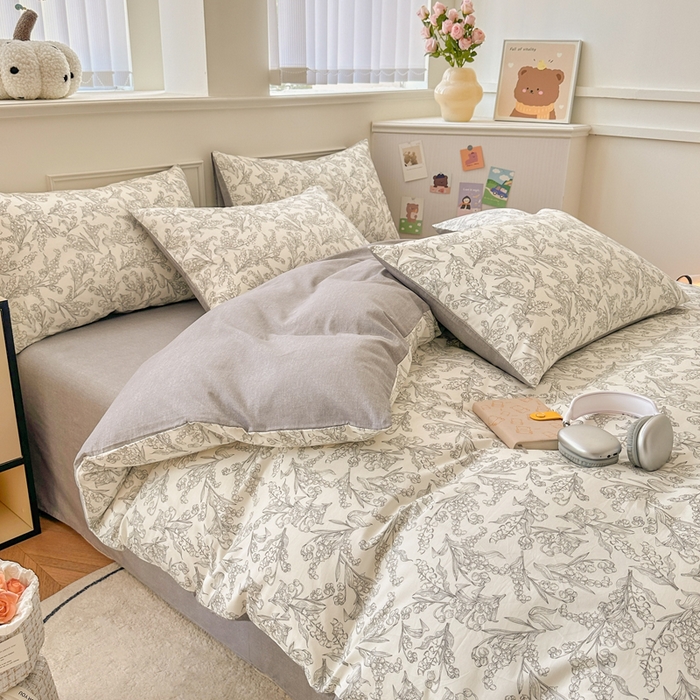 91家纺网 家纺一手货源 找家纺 柠馨 2024新款全棉印花四件套 麦语