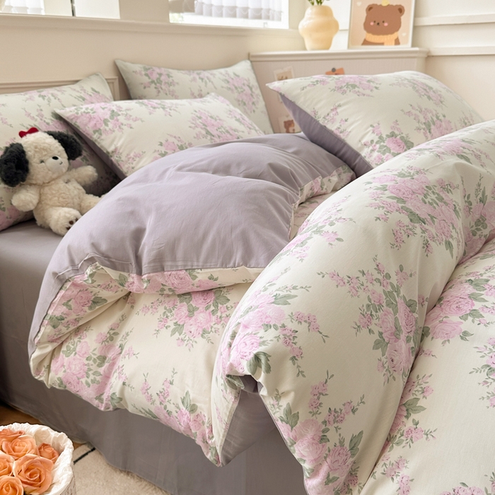 91家纺网 家纺一手货源 找家纺 柠馨 2024新款全棉印花四件套 黛安娜