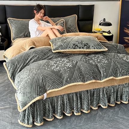 91家纺网 家纺一手货源 找家纺 （总）望淮家纺 2025新款8D雕花牛奶绒四件套