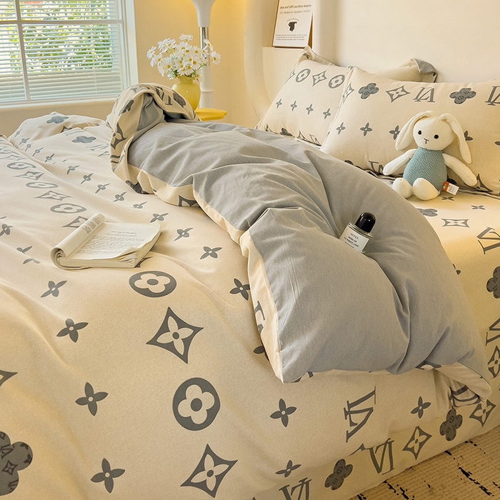 91家纺网 家纺一手货源 找家纺 2024新款全棉印花磨毛系列四件套 奢享