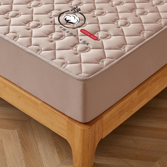 91家纺网 家纺一手货源 找家纺 卡派 2024新款水洗棉棉花床笠 棉花-卡其