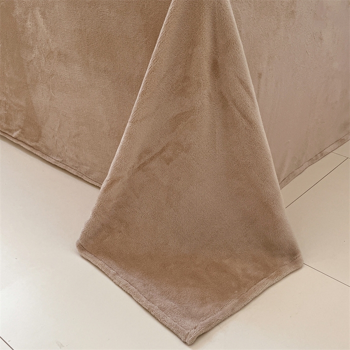 91家纺网 家纺一手货源 找家纺 启程家纺 2024新款无印风A类牛奶绒四件套 小格子-奶咖