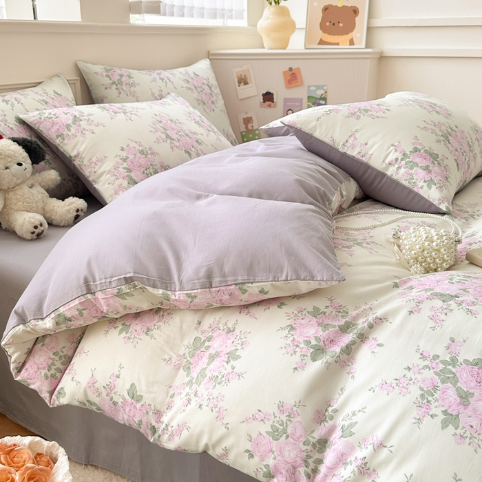 91家纺网 家纺一手货源 找家纺 柠馨 2024新款全棉印花四件套 黛安娜