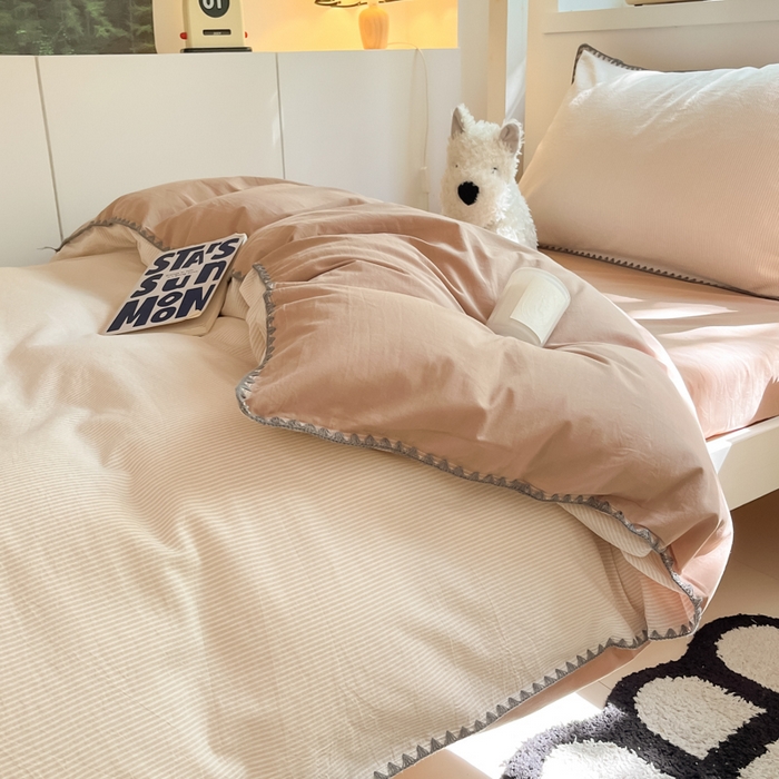 91家纺网 家纺一手货源 找家纺 （总）吉象家纺 2025新款全棉水洗棉三角针学生三件套四件套