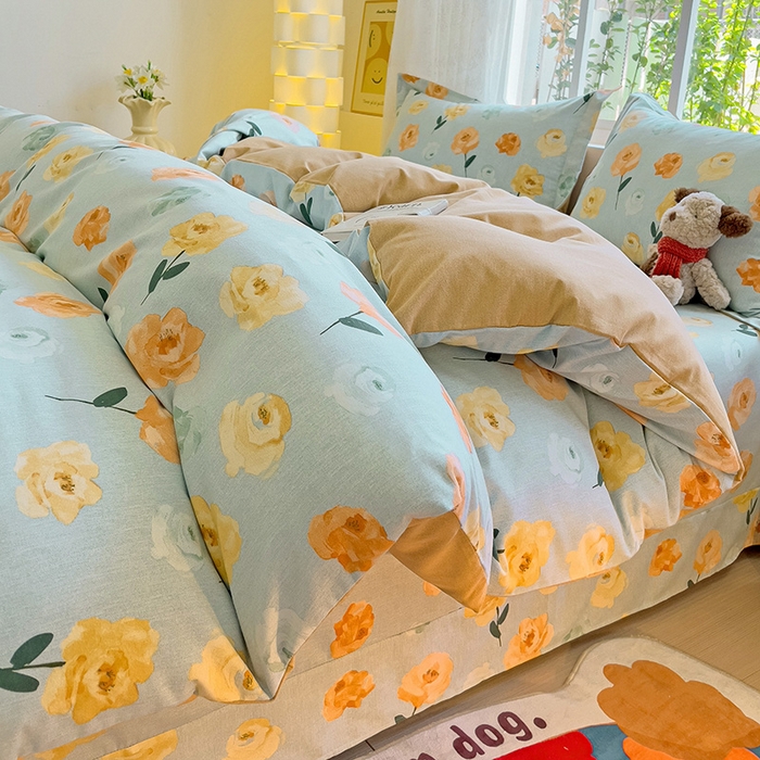 91家纺网 家纺一手货源 找家纺 2024新款全棉印花磨毛系列单被套 朵朵香