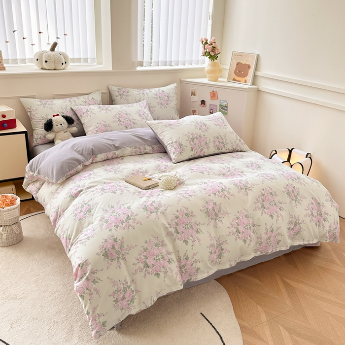 91家纺网 家纺一手货源 找家纺 柠馨 2024新款全棉印花四件套 黛安娜