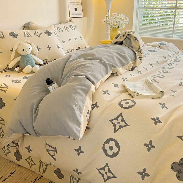 91家纺网 家纺一手货源 找家纺 2024新款全棉印花磨毛系列四件套 奢享