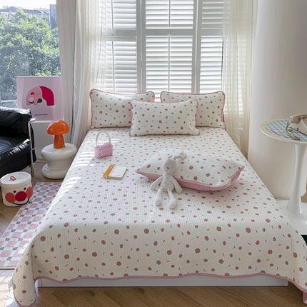 茉夕家纺 2024新款双面全棉夹棉床盖系列 米果果