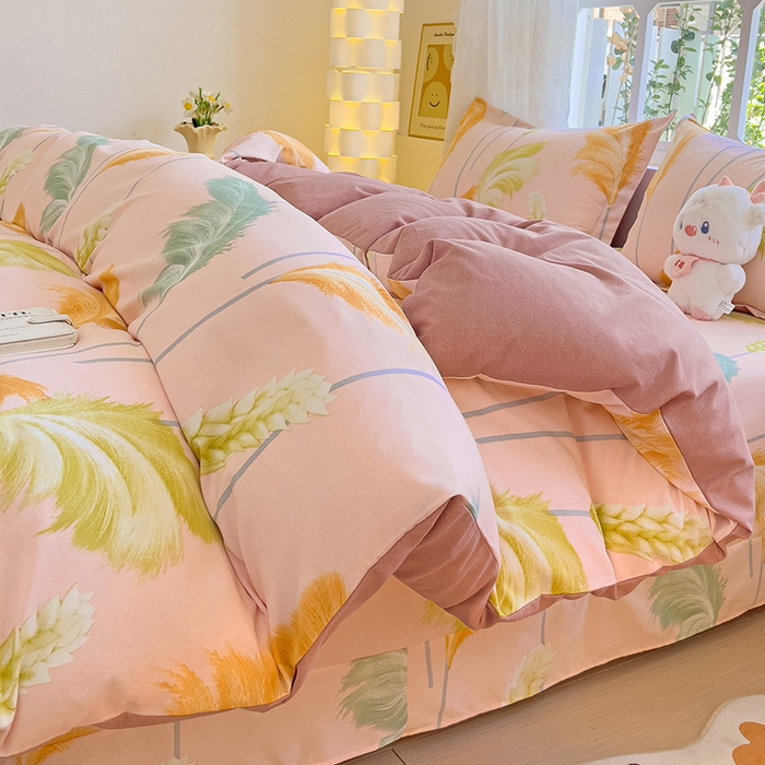 91家纺网 家纺一手货源 找家纺 2024新款全棉印花磨毛系列四件套 一帘幽梦