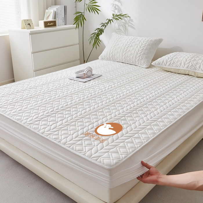 91家纺网 家纺一手货源 找家纺 卡派 2024新款大床款羊毛床笠-富贵竹 富贵竹-白