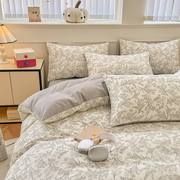 91家纺网 家纺一手货源 找家纺 柠馨 2024新款全棉印花四件套 麦语