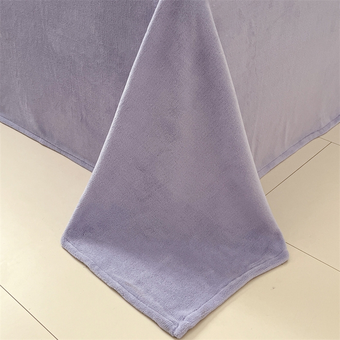 91家纺网 家纺一手货源 找家纺 启程家纺 2024新款无印风A类牛奶绒四件套 大格子-紫粉