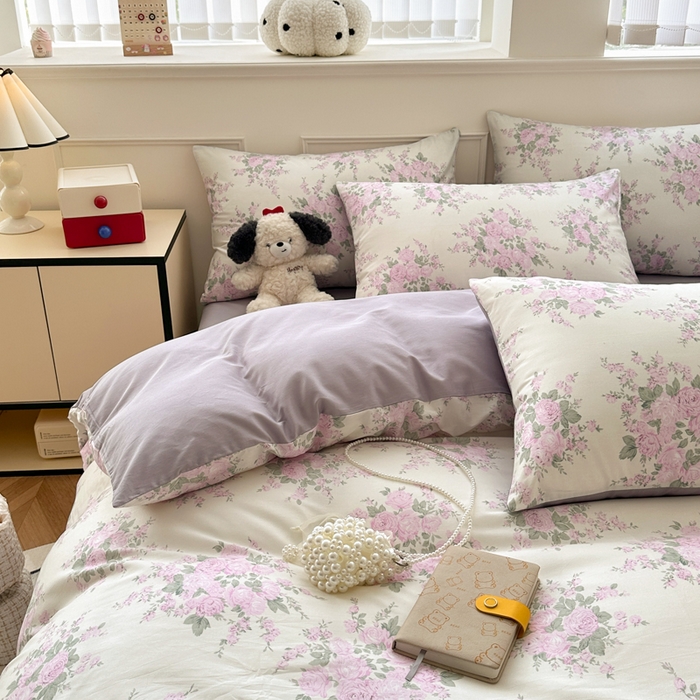 91家纺网 家纺一手货源 找家纺 柠馨 2024新款全棉印花四件套 黛安娜