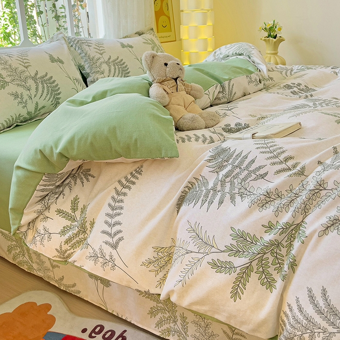 91家纺网 家纺一手货源 找家纺 2024新款全棉印花磨毛系列单被套 春颂风雅