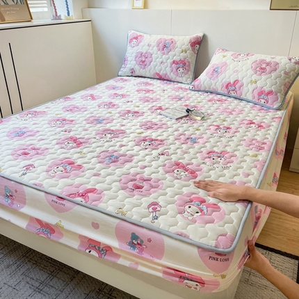 予梦家纺 2024新款水洗棉印花夹棉床笠 邦妮兔