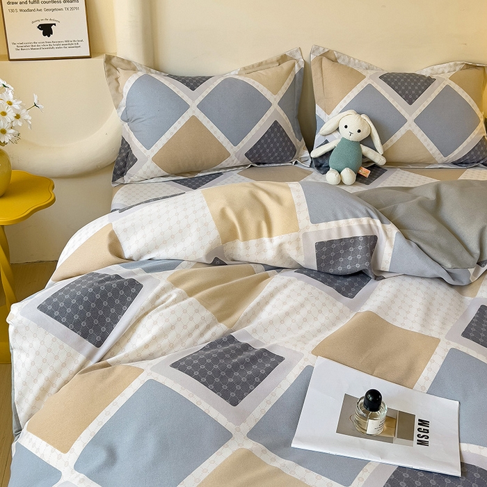 91家纺网 家纺一手货源 找家纺 2024新款全棉印花磨毛系列四件套 克洛因