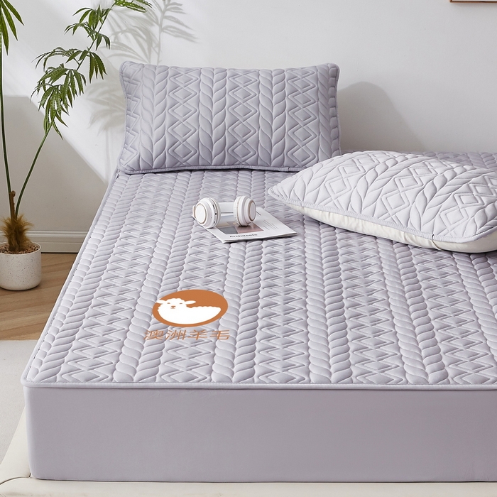 91家纺网 家纺一手货源 找家纺 （总）卡派 2024新款大床款羊毛床笠-富贵竹