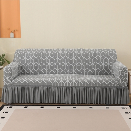 91家纺网 家纺一手货源 找家纺 （总）雅竹家纺 沙发套系列阳离子提花裙边款（跨境外贸专供）