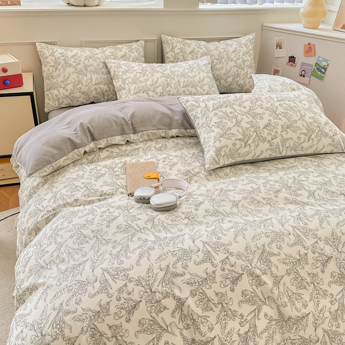 91家纺网 家纺一手货源 找家纺 柠馨 2024新款全棉印花四件套 麦语